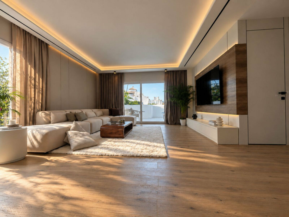 FOR SALE 🏡 Renovated Three-Bedroom Apartment with Terrace in a Gated Community – Nagüeles, Golden Mile, Marbella 🇪🇸