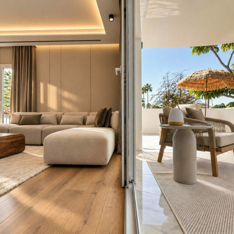 FOR SALE 🏡 Renovated Three-Bedroom Apartment with Terrace in a Gated Community – Nagüeles, Golden Mile, Marbella 🇪🇸