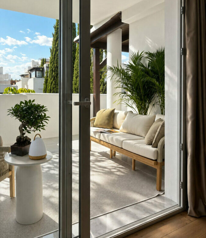 FOR SALE 🏡 Renovated Three-Bedroom Apartment with Terrace in a Gated Community – Nagüeles, Golden Mile, Marbella 🇪🇸