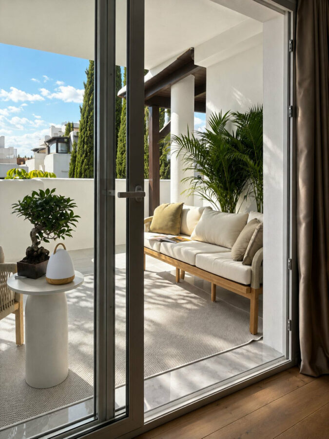 FOR SALE 🏡 Renovated Three-Bedroom Apartment with Terrace in a Gated Community – Nagüeles, Golden Mile, Marbella 🇪🇸