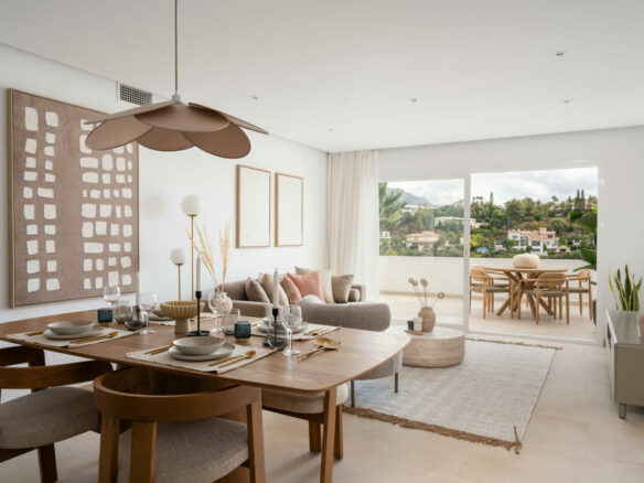 FOR SALE 🏡 Renovated Two-Bedroom Apartment with Sea, Golf and Mountain Views – La Quinta, Benahavís 🇪🇸