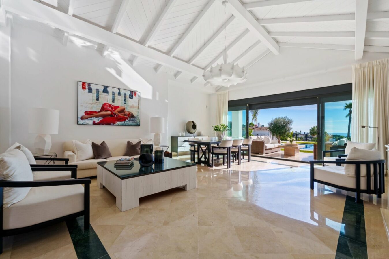 FOR SALE 🏡 Elevated Single-Level Villa with Sea Views, Mature Garden and Pool Pavilion – Haza del Conde, Nueva Andalucía 🇪🇸